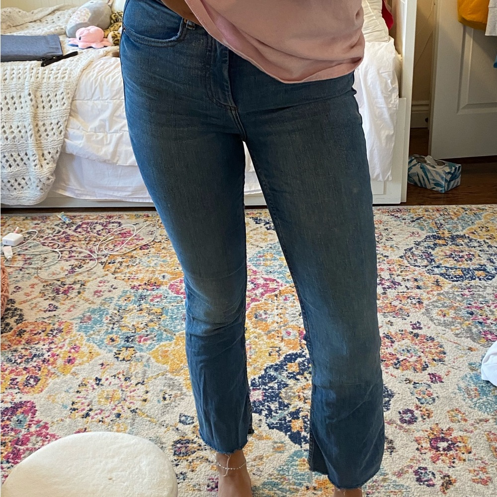 Primark cropped boot cut mid rise jeans (size 4)
